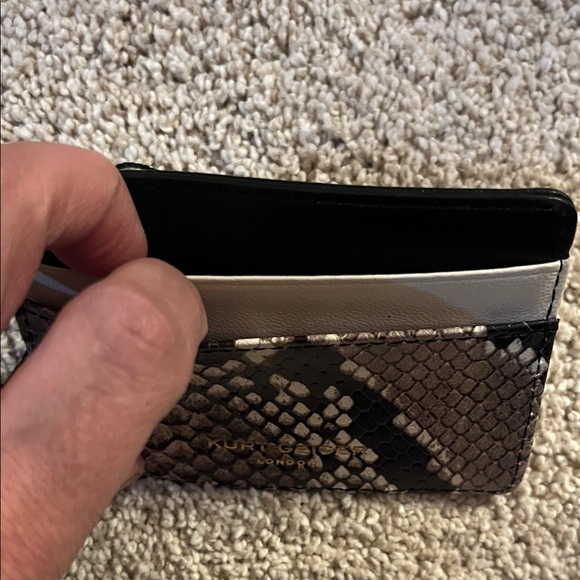 Kurt Geiger Black and Cream Snakeskin Card Holder - Picture 5 of 5